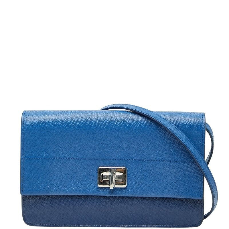 Prada Crossbody Bag Blue Saffiano Leather