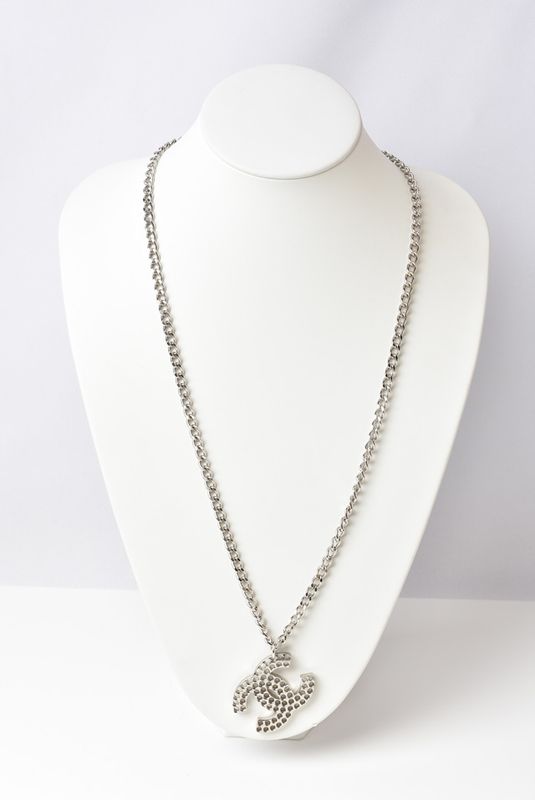 Chanel Necklace Pendant Bracelet Men's Women's Silver Perforated
