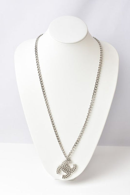 Chanel Necklace Pendant Bracelet Men's Women's Silver Perforated