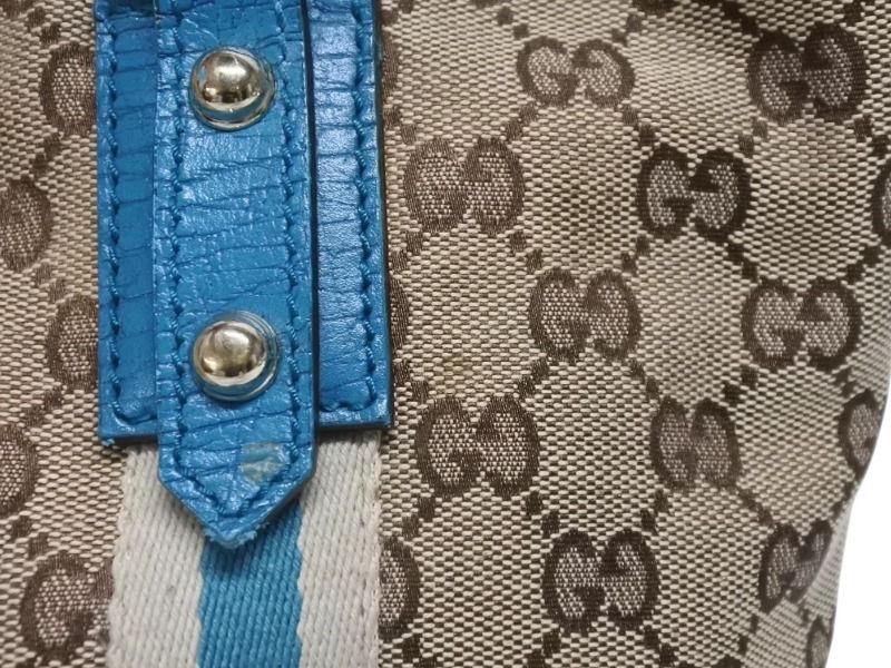 Gucci Handbag Brown Beige GG Supreme Canvas Leather Silver — view 6