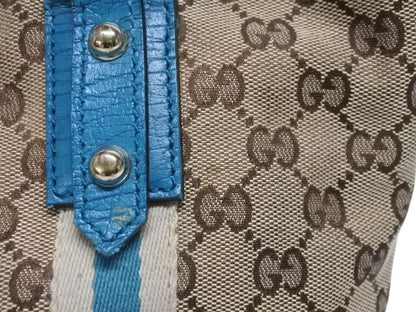 Gucci Handbag Brown Beige GG Supreme Canvas Leather Silver — view 6