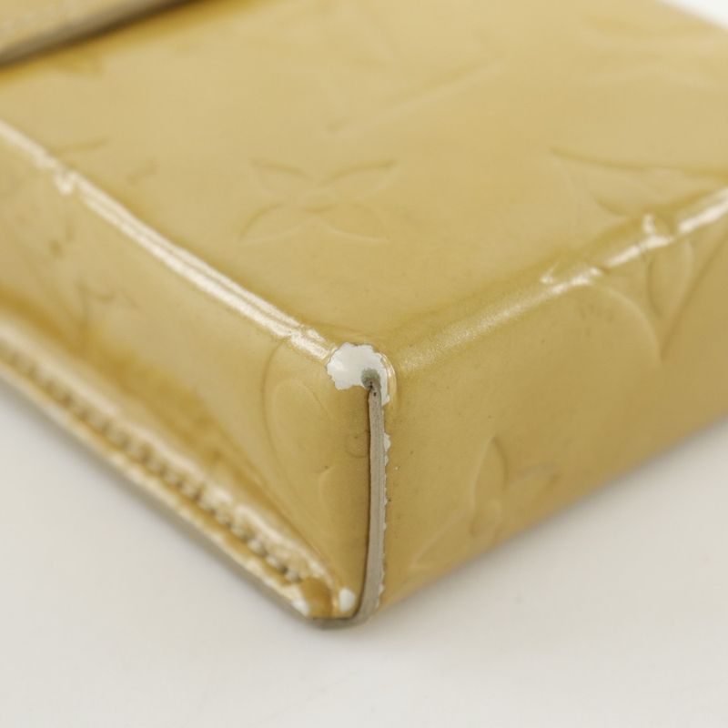 Louis Vuitton Green Cigarette Case M91048 Monogram Vernis Beige Th0021 Ladies