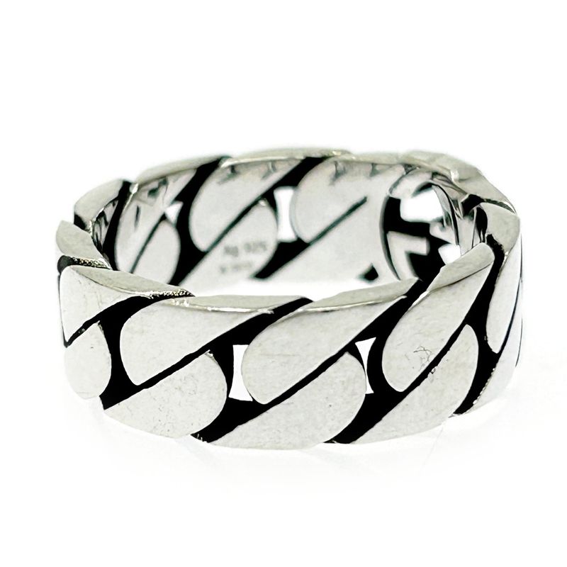 Gucci Silver Interlocking Wide Ring 4.3g 925 Engraved 307449 Ring with Box