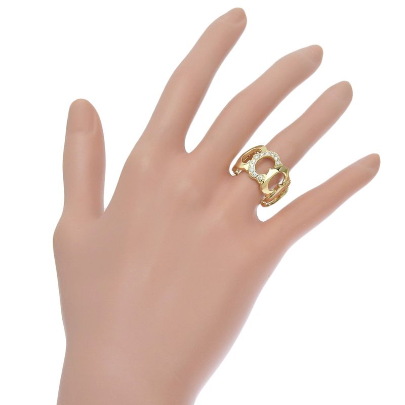 Cartier C De Cartier 18K Yellow Gold And Diamonds Size 9.5 Ladies 11.3g Ring