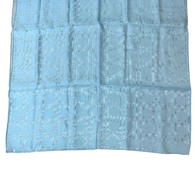 54nua304i631 Christian Dior Cannage Jacquard Stole Silk Large Light Blue Shawl