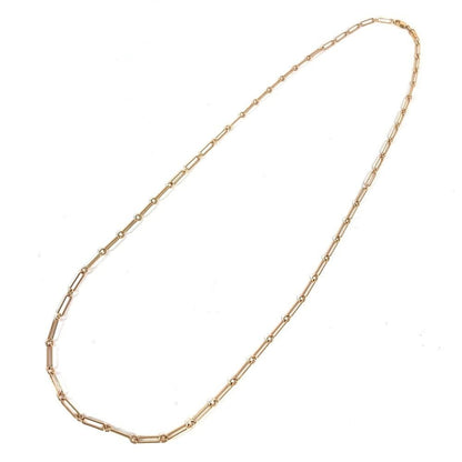 Hermes Necklace Chain Long Metal Pink Gold