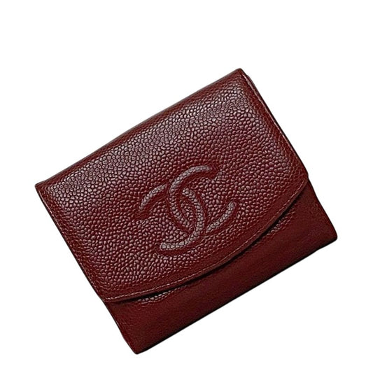 Chanel Bifold Wallet Red Coco Mark