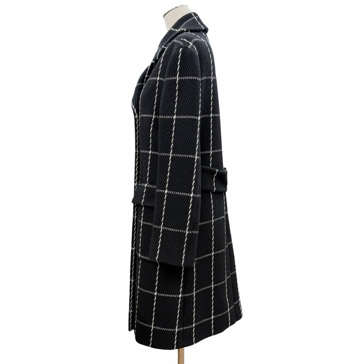 Dior Lining Silk Double Breasted Wool Coat Black 40 — view 2