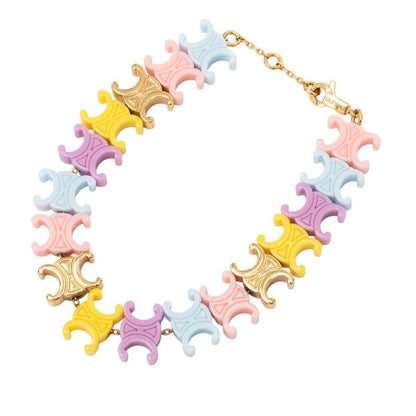 Celine Triomphe Baby Bracelet Multicolor Gold Plastic Plated