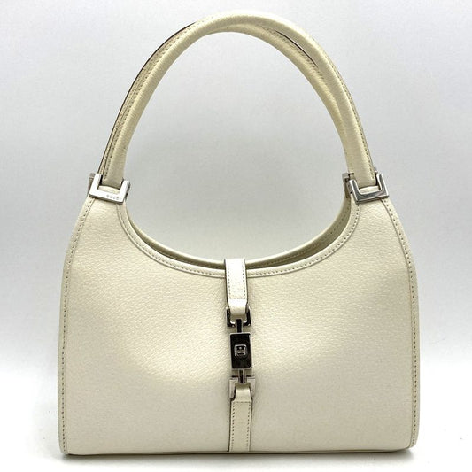 Gucci 002 1068 Handbag Elbow Bag Clean Jackie Line White Leather Fashion Women