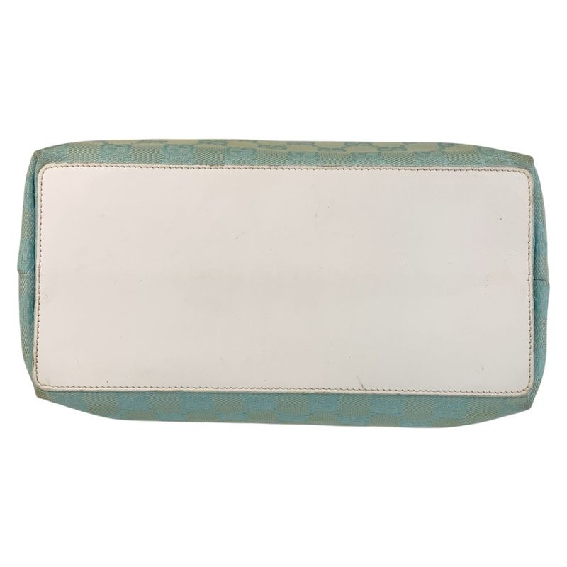 Gucci Mint Light Blue Gold Hardware GG Canvas/leather 002 1098 Tote Bag