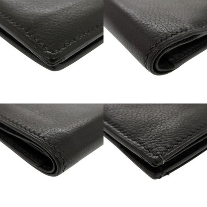 Hermes Vaubourg Grain Black Card Case Black 0684 Hermes
