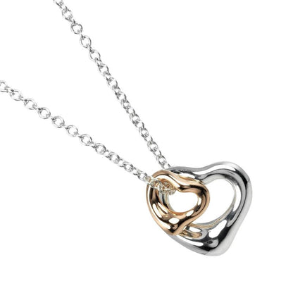 Tiffany & Co Double Open Heart Extra Mini 11mm (0.43in) & 7mm (0.28in) Silver