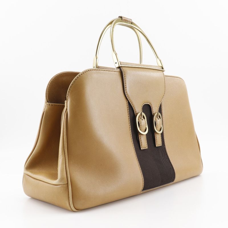 Gucci Old Gucci Vintage Calf Brown Women's Handbag