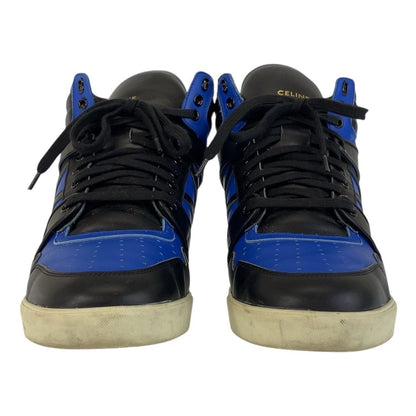Celine 43 Blue Black Leather Sneakers High Cut