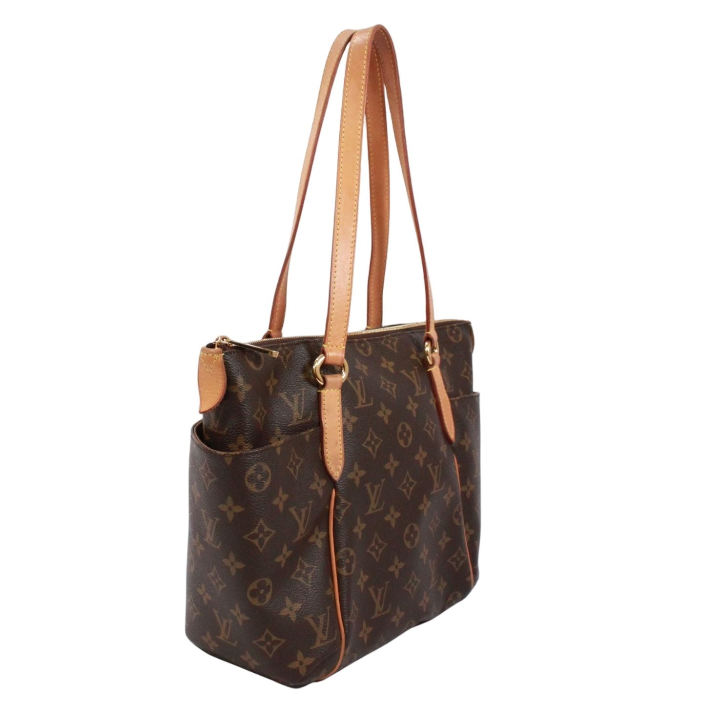 Louis Vuitton Totally PM Monogram Leather Brown Tote Gold — view 2