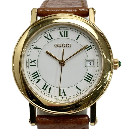 Gucci Roman Dial Date White Quartz Watch