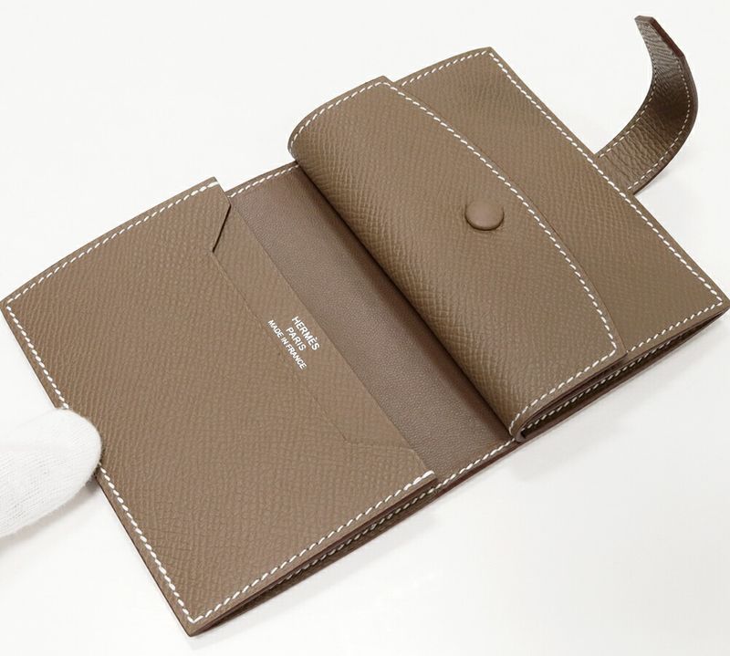 Hermes Compact Wallet With Coin Purse Coin Case Bearn With Card Case Mini Epson