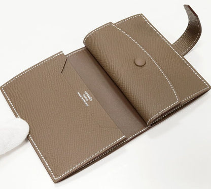 Hermes Compact Wallet With Coin Purse Coin Case Bearn With Card Case Mini Epson