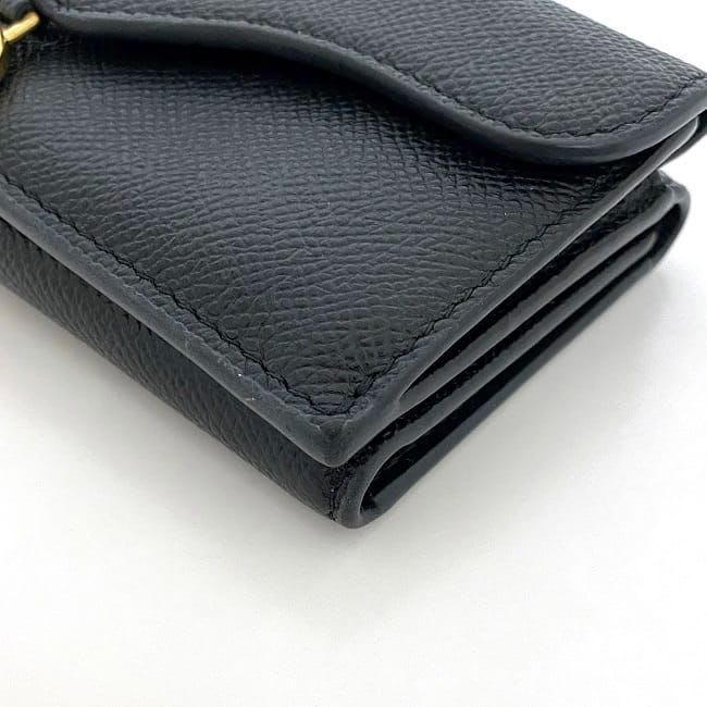 Christian Dior Trifold Wallet Black Saddle