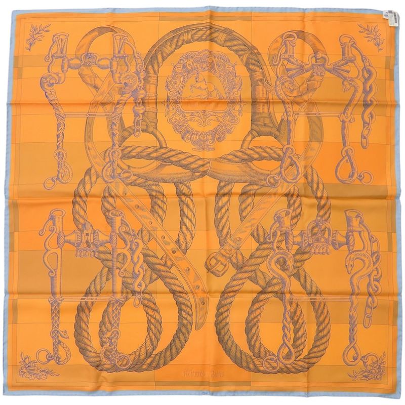 Hermes Carre 90 Double Face Della Cavalleria Silk Multicolor Scarf 0993 Hermes