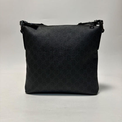 Gucci GG Plus Large Crossbody Bag Messenger Web Canvas Black Mens