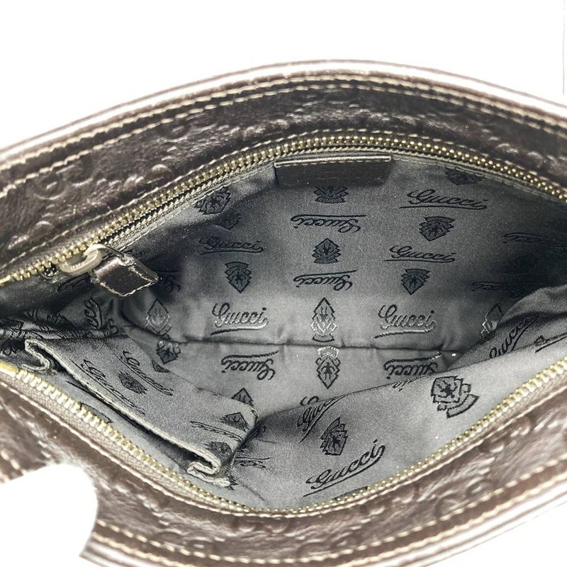 Gucci 201538 Shoulder Bag Guccissima Light Shape Small Leather Brown Crossbody