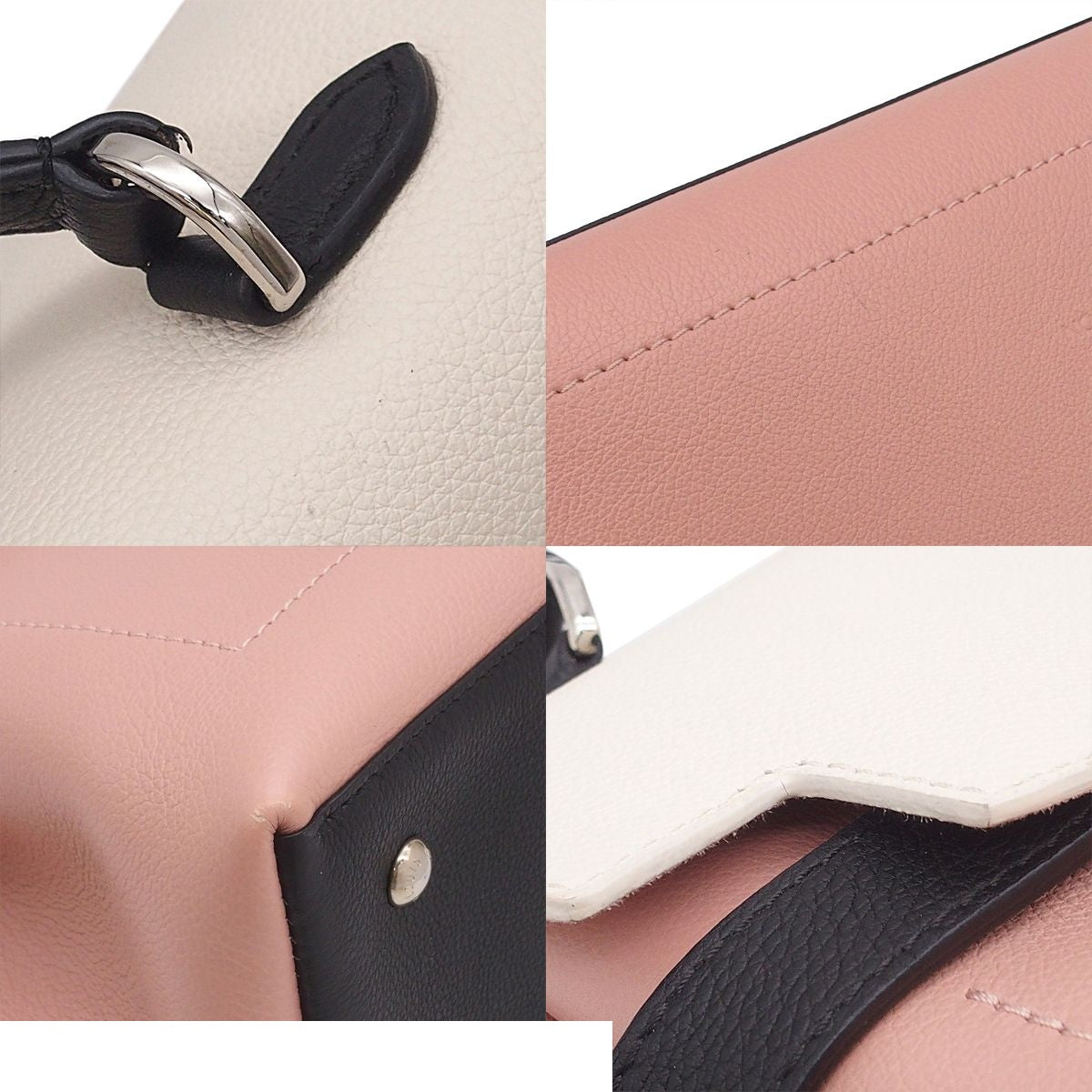 Louis Vuitton Lockme Ever MM Rose Valley Blanc Might Noir Leather 2-Way — view 7