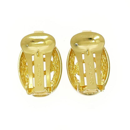 Christian Dior GP Rhinestone CD Logo Earrings Ladies Gold 419038 Earrings