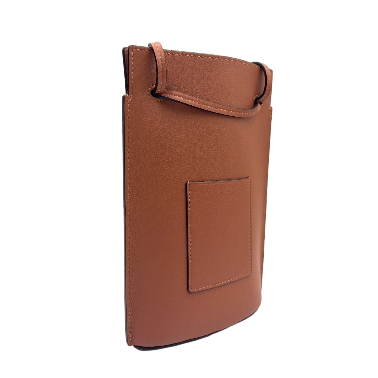 Loewe Dice Pocket Leather Brown Shoulder Bag Gold — view 2