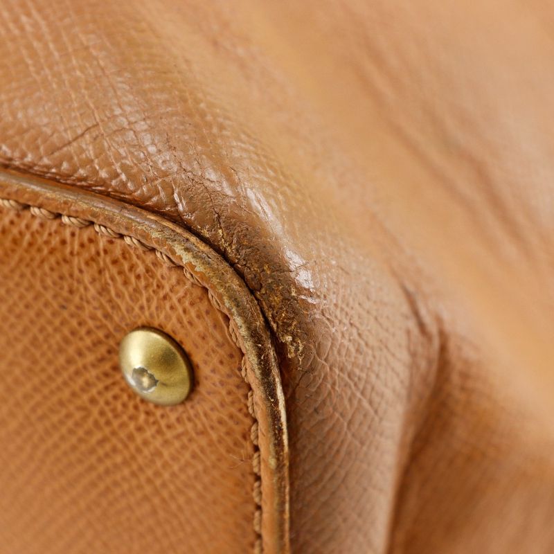 Chanel Logo Charm Leather Brown Women's Tote Bag