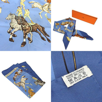 Hermes Scarf Carre90 En Piste 100% Silk Horse Small Size Small Size Large Size