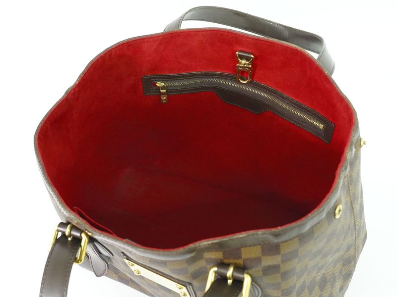 Authentic Louis Vuitton LV Hampstead GM Damier Ebène Tote Handbag Brown N51203