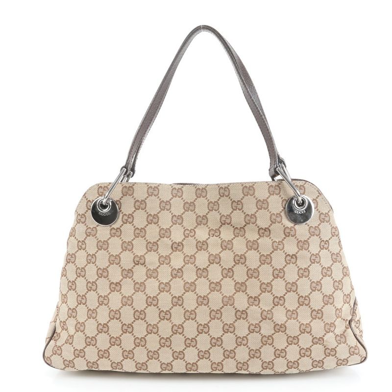 Gucci GG Canvas Leather Tote Bag Shoulder Hand Brown 121023 Women's EUE Cw44-6
