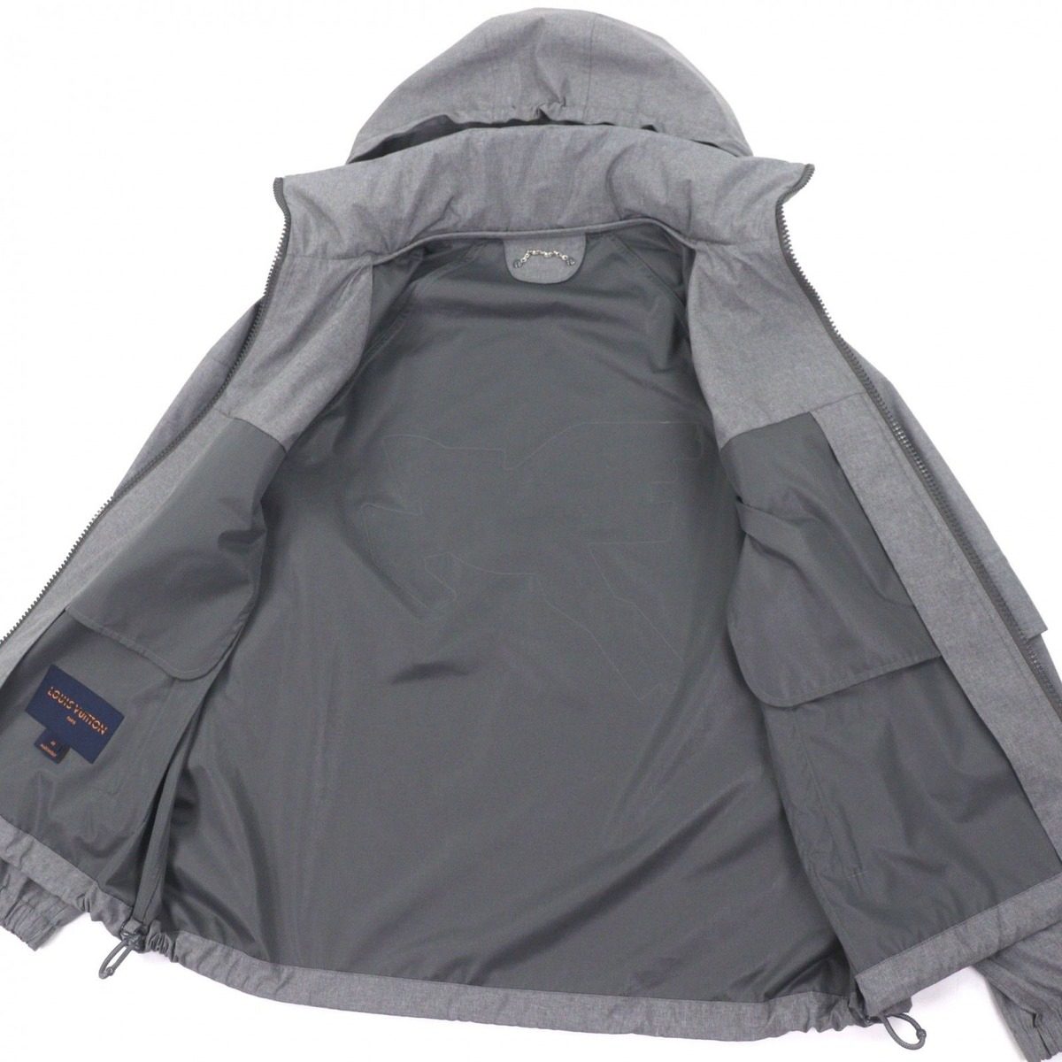 Louis Vuitton Flag Patch Double Zip Up 2-Way with Polylifted Jacket Gray 46 — view 5