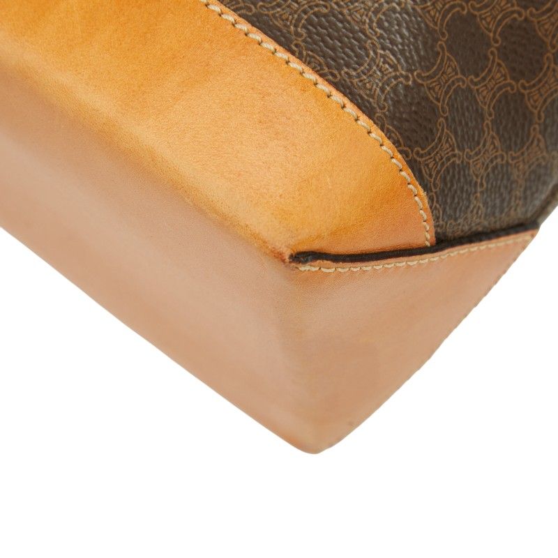 Celine Macadam Tote Shoulder Bag Brown PVC Leather Women's Celine