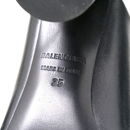 Balenciaga Sandals Size 35 BB Logo High Heel Cylinder Heel Leather Shoes