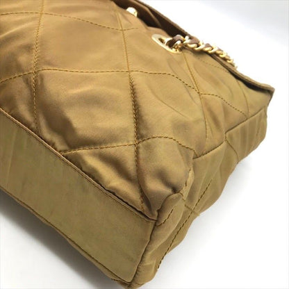 Prada Nylon Tessuto Chain Shoulder Tote Brown