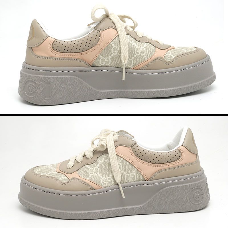 Gucci Low Cut Sneakers 700775 37.5 GG Supreme Beige