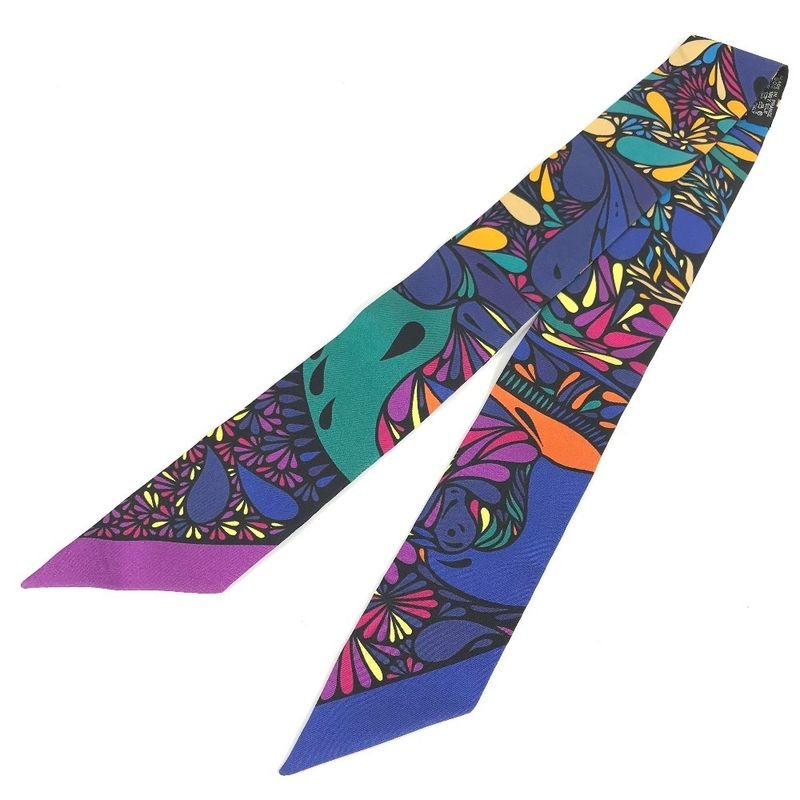 Hermes Scarf Twilly Silk Multicolor