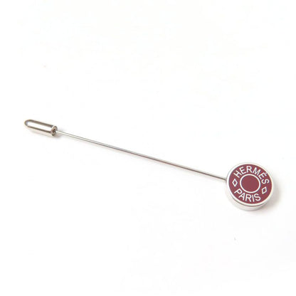 Hermes Gd1108 Silver Hardware Serie Pin Brooch Hat Pin Small Brown With Box And