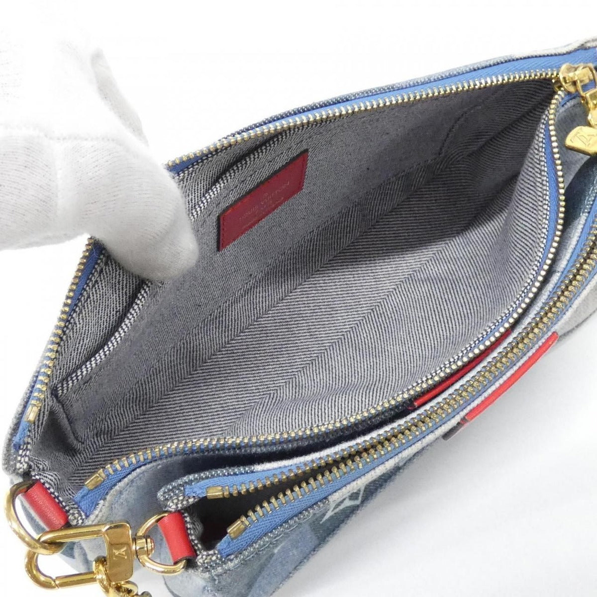 Louis Vuitton Denim Monogram Multi Pochette Shoulder Bag — view 6