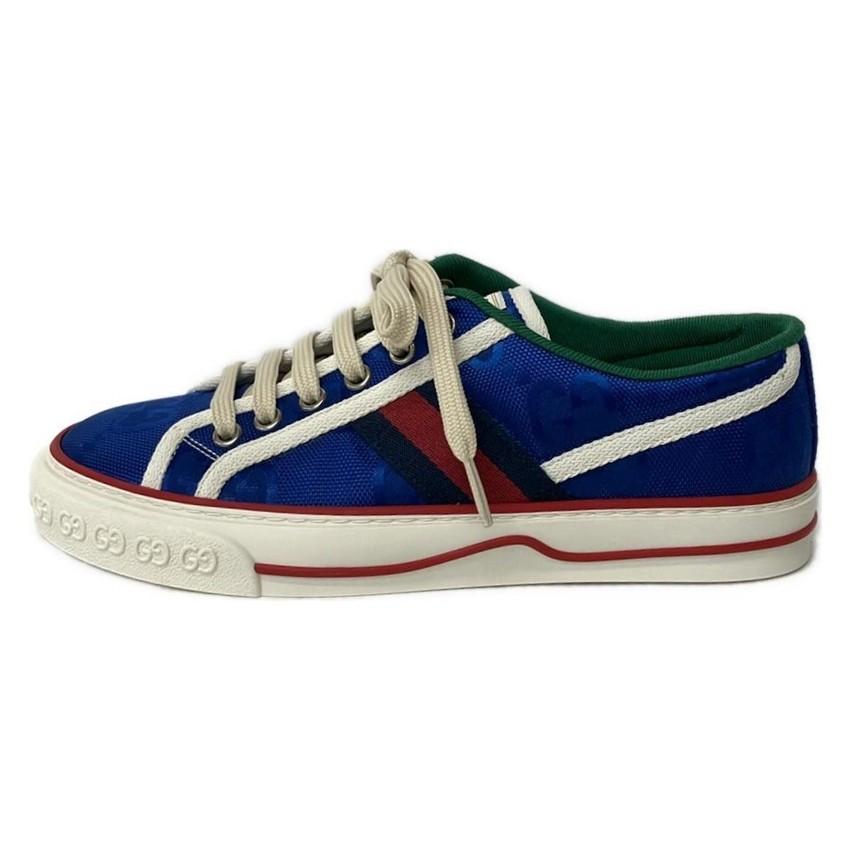Gucci Sneakers 36 Blue Red Multi GG Pattern Sherry