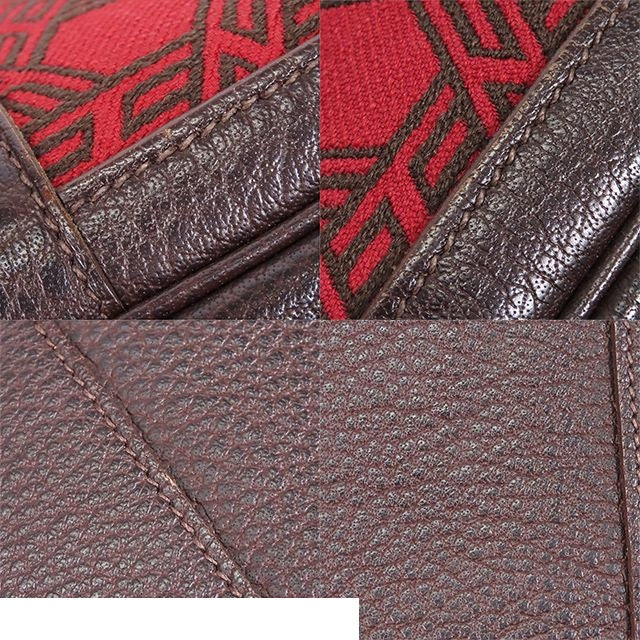 Hermes Garden Party PM Rouge Garance Brown Silver Toile So H Buffalo Tote — view 6