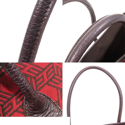 Hermes Garden Party PM Rouge Garance Brown Silver Toile So H Buffalo Tote — view 7