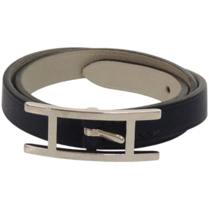 Hermes Behapi Double Tour Veau Swift Navy Bracelet Gray