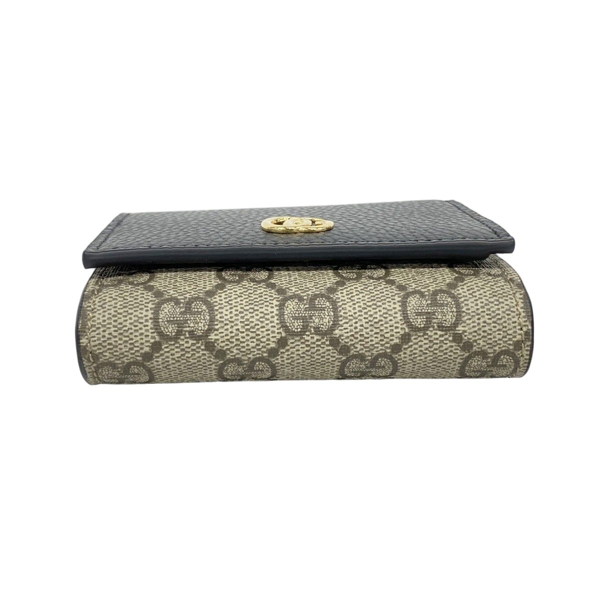 Gucci Wallet GG Marmont Supreme Leather Black Brown Gold — view 2