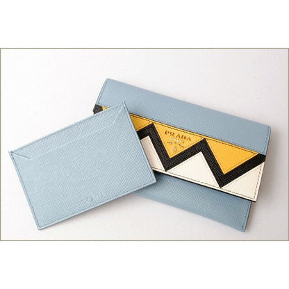Prada Card Case Fold Wallet 1 Mc004 Saffiano Greche Shape Pressed Leather — view 3