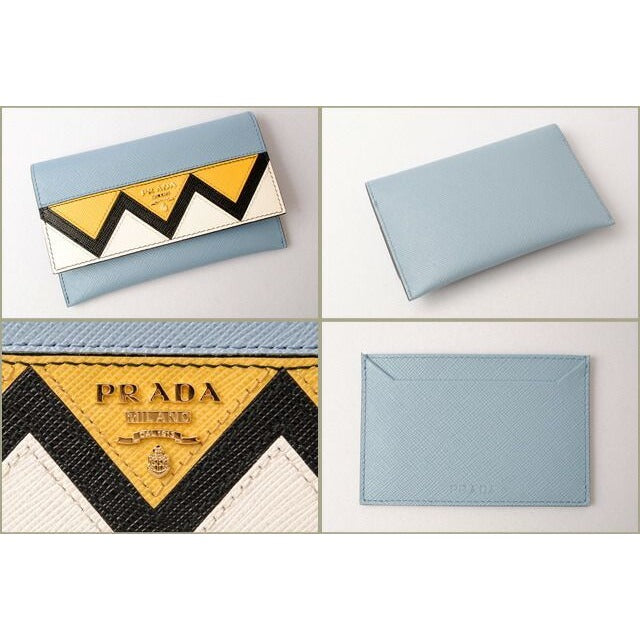 Prada Card Case Fold Wallet 1 Mc004 Saffiano Greche Shape Pressed Leather — view 4