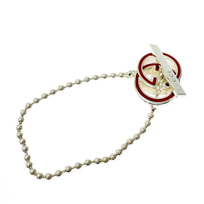 Gucci Silver Interlocking Ball Chain Bracelet with Storage Bag 21.3g 925